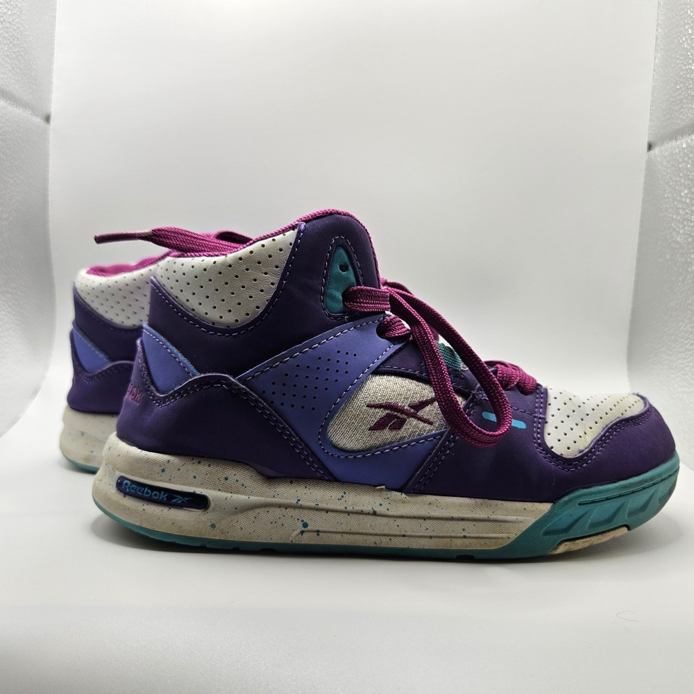 Reebok High Top Sneakers Athletic Purple Teal White Speckled Shoes size 3